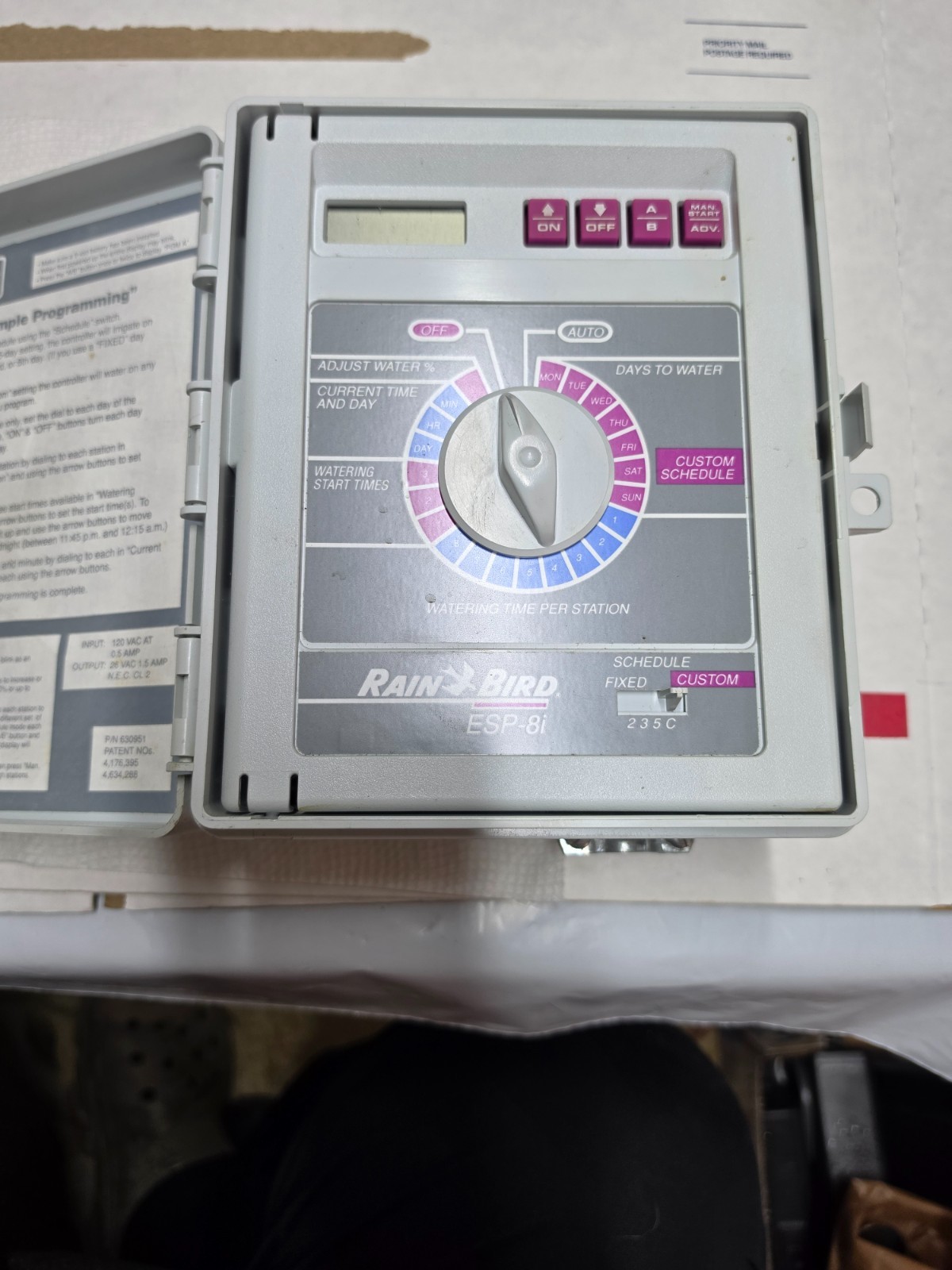 RAIN BIRD ESP-8i 8 STATION INDOOR SPRINKLER TIMER IRRIGATION CONTROLLER ONLY M2