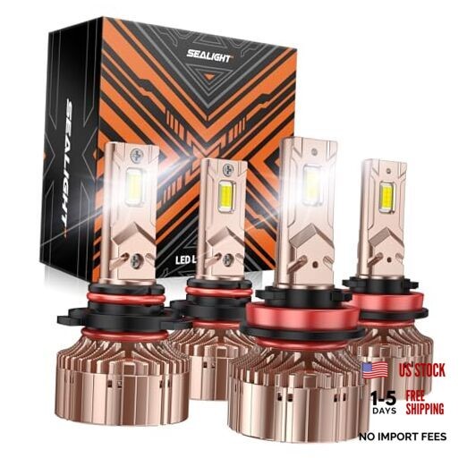 X6S 9005/HB3 H11/H9/H8 Bulbs Combo 900% Ultra-Bright, 80000LM H11 X6S-9005+H11