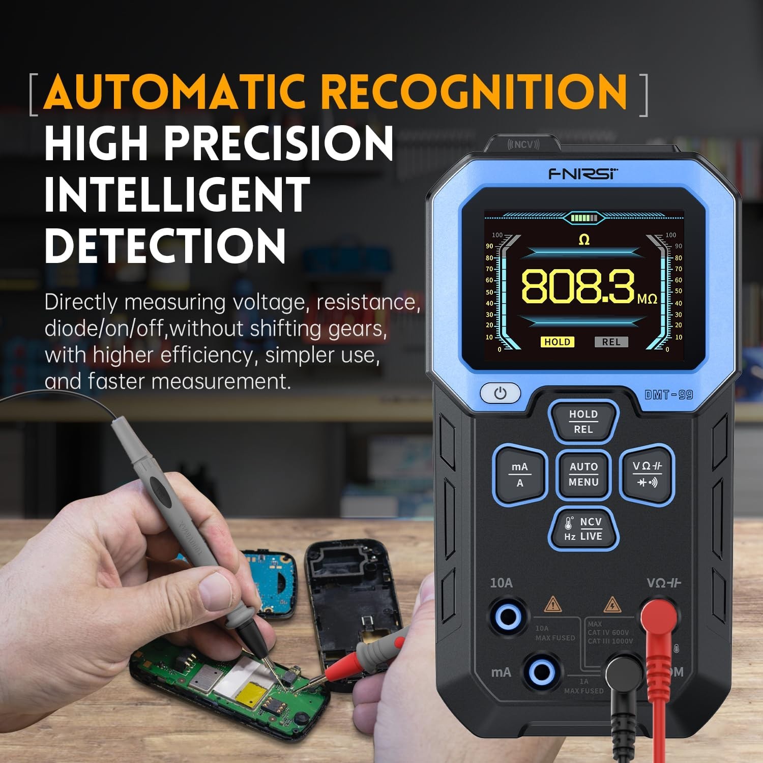 Advanced Digital Multimeter 9999 Counts TRMS - Rechargeable with TFT Display
