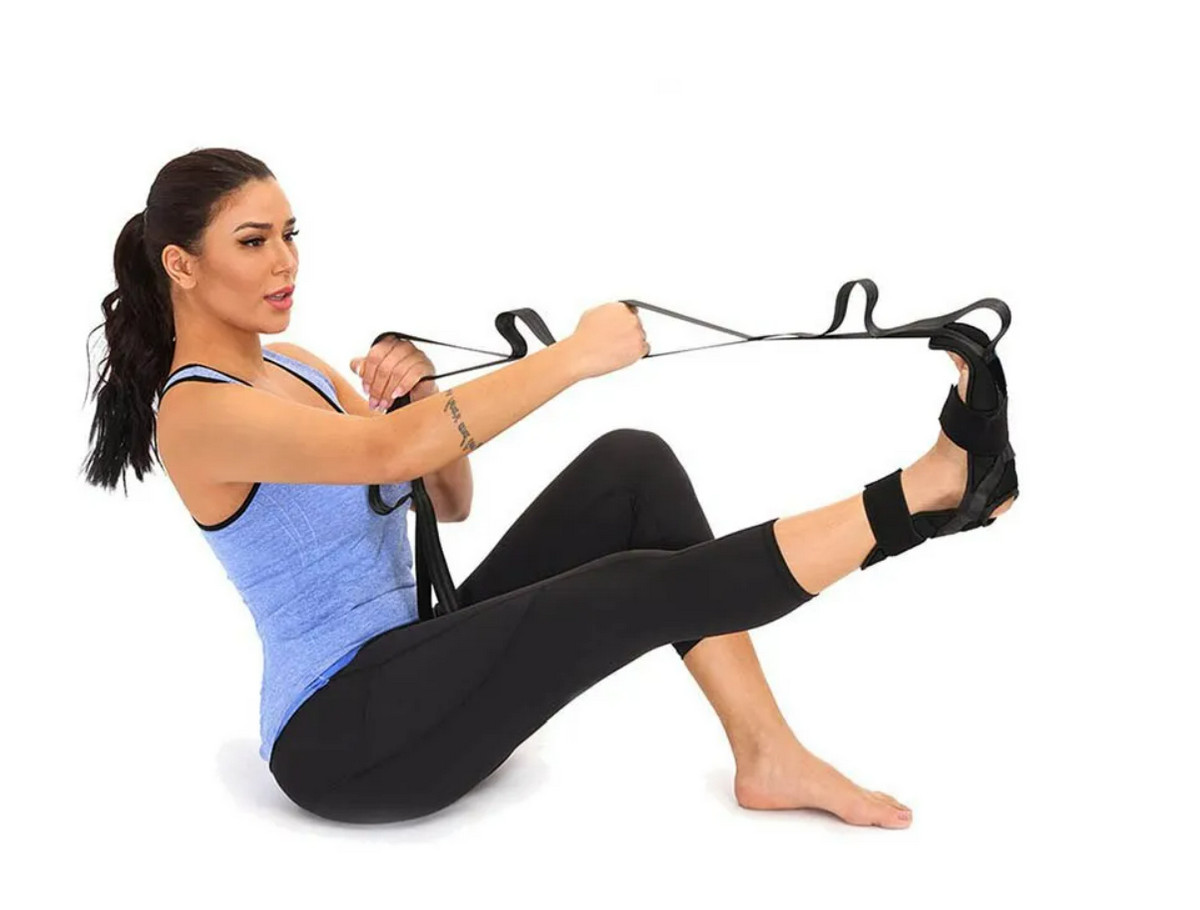 Ankle Joint Foot Calf Hamstring Multi Use Yoga Stretching Belt with 7 LOOPS