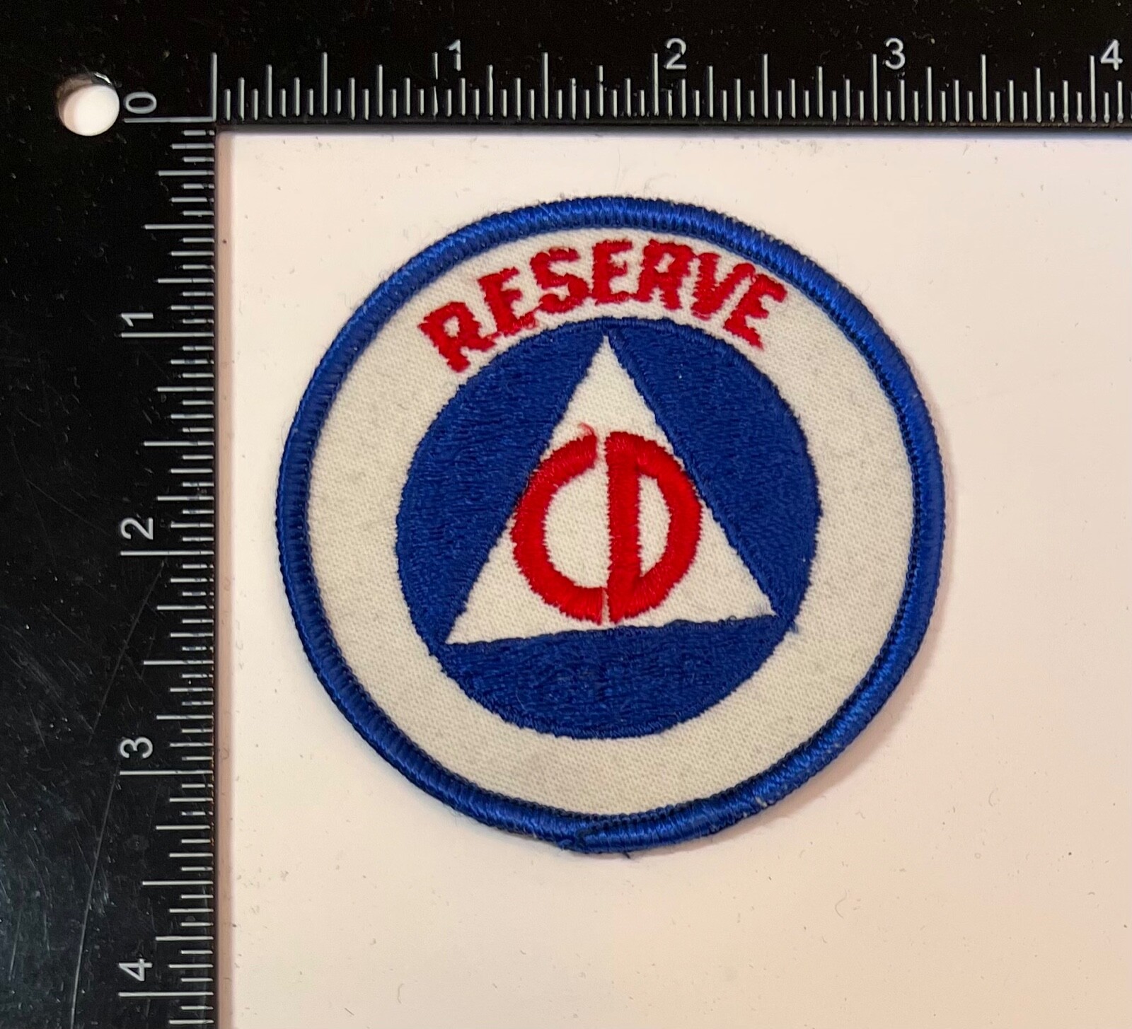 Post WWII Home Front CD Civilian Citizen Defense Corps Reserve Twill Patch
