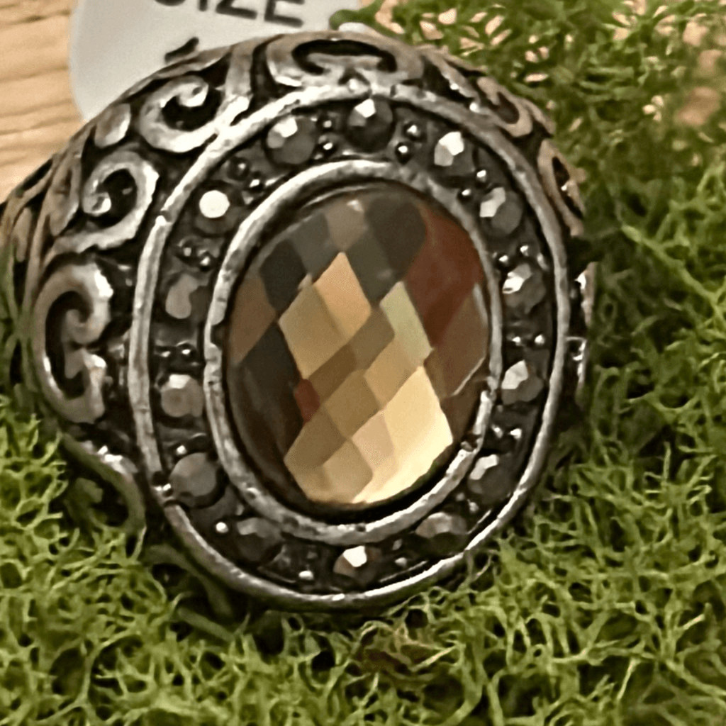 NWT gorgeous costume ring silver mite 9 (18)