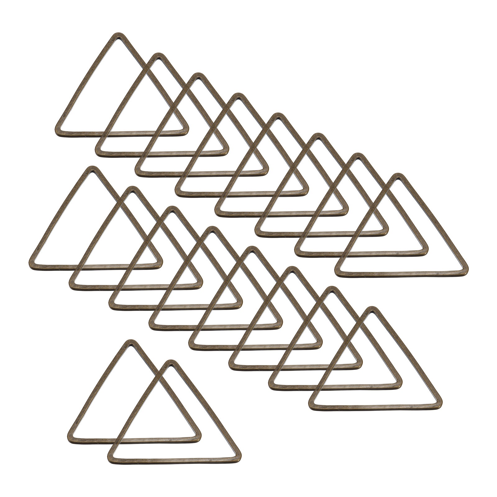 30pcs Earrings Beading Hoop 0.9"X0.9" Triangle Finding Ring Bronze