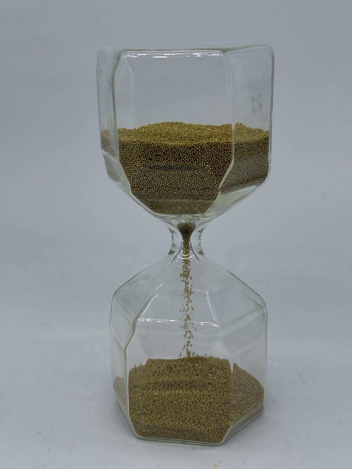 IKEA TILLSYN Decorative Hourglass w/ Gold Tone Micro Beads 100 Second Timer