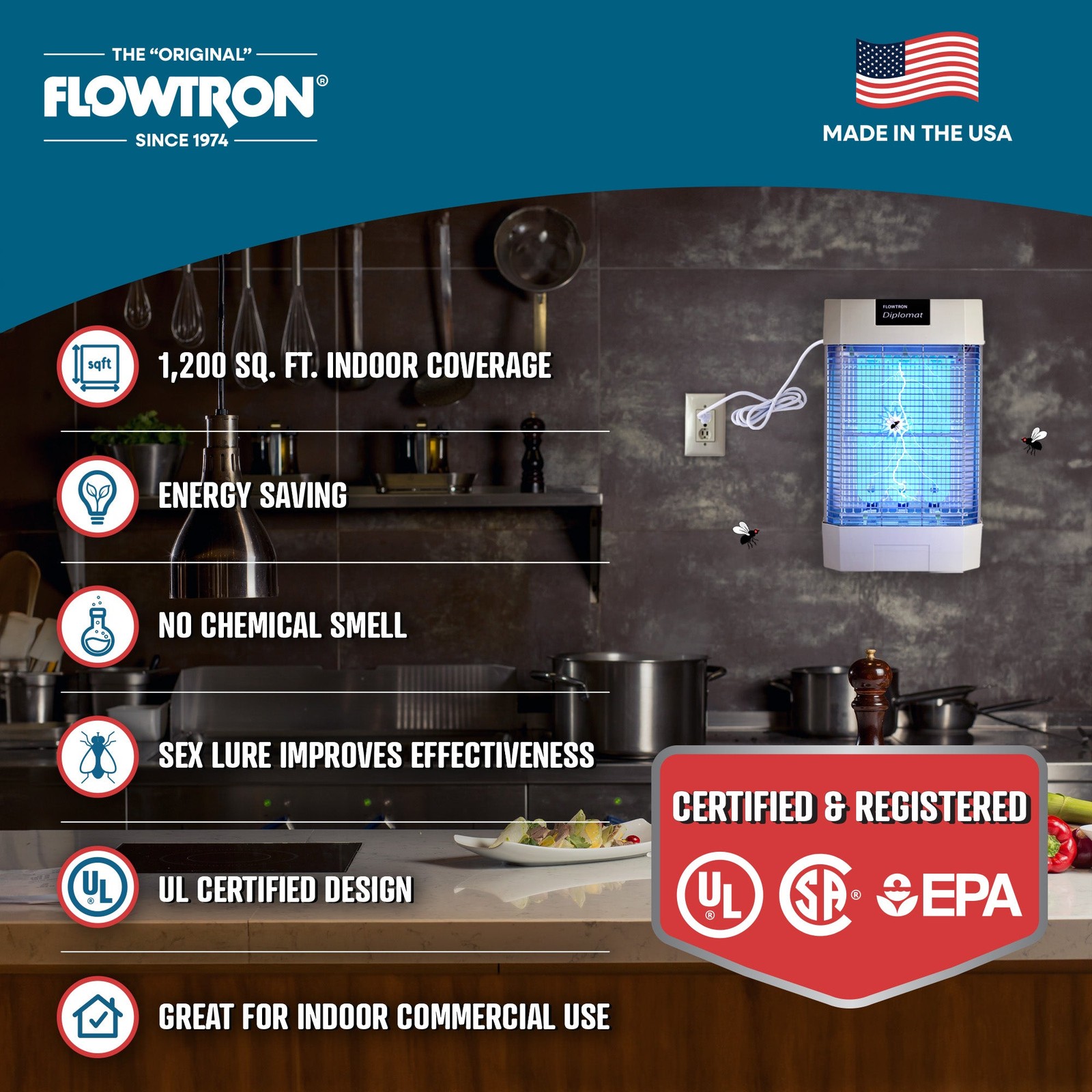 Flowtron Indoor Bug Zapper, 2000 Sq.Ft Coverage & 120W