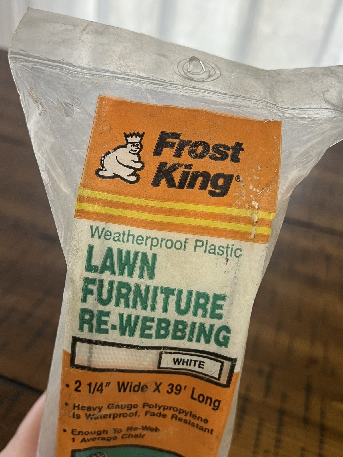 Frost King Lawn Chair Furniture Webbing RepairKit Weatherproof WHITE 2-1/4”x 39’