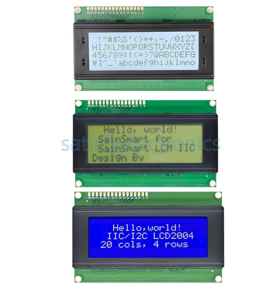 2004 LCD Display Module Character 20x4 Blacklight Gray Yellow Blue