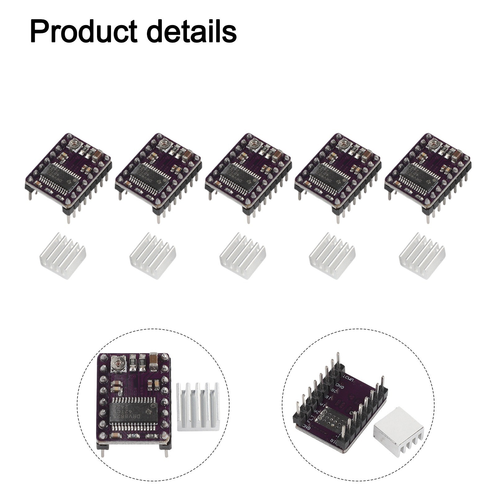 5 Pcs DRV8825 Stepper Motor Driver Control Extension Shield Board For 3D Printer