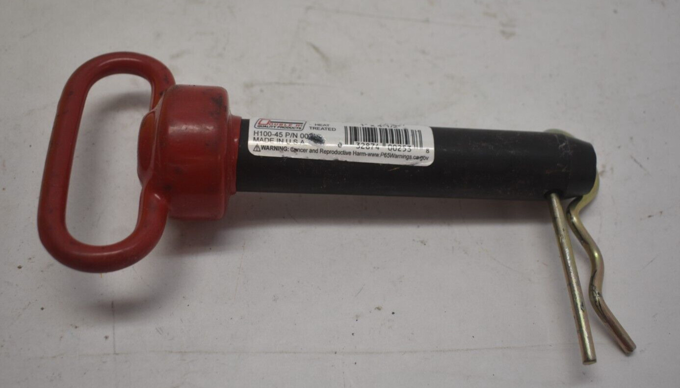 Double HH 1"x 4-1/2" Hitch Pin Heavy Duty Double HH H100-45 Red Handle USA