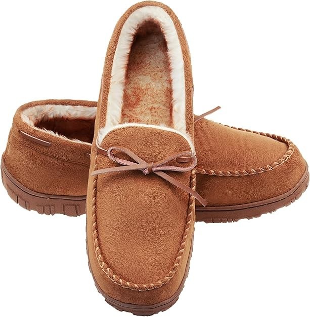 Men's Moccasin Memory Foam Slippers Warm Indoor Outdoor Winter Shoes Cozy Comfor