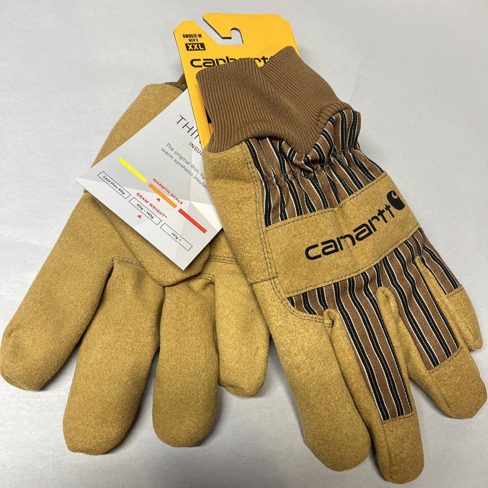 Carhartt Men's Insulated DUCK Suede Knit Cuff Work Gloves GWO512 XXL NEW NWT