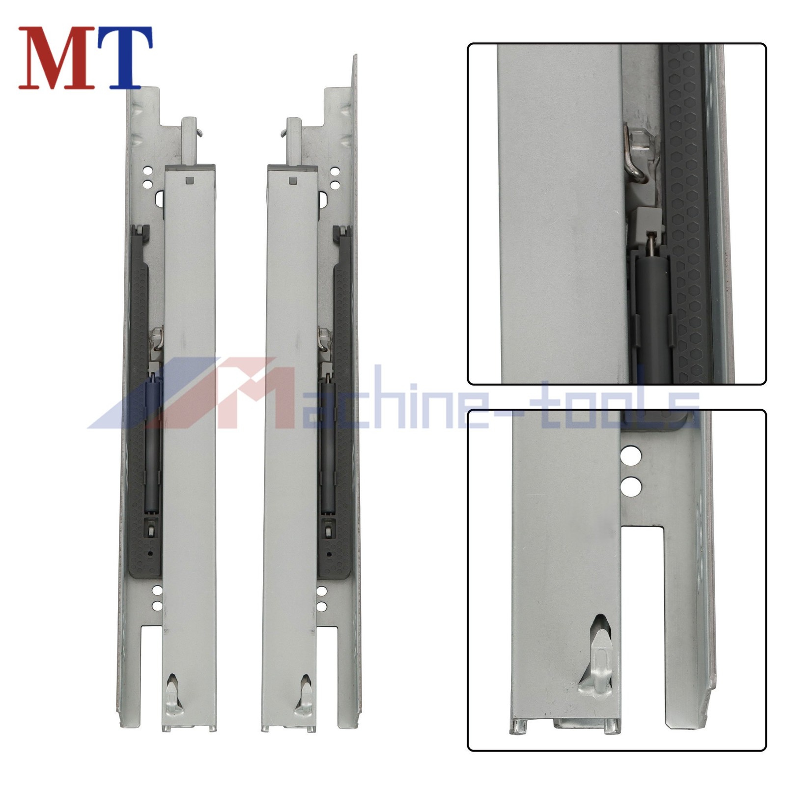 Easy Mount Concealed Drawer Slides Soft Close 100LB Load 15in