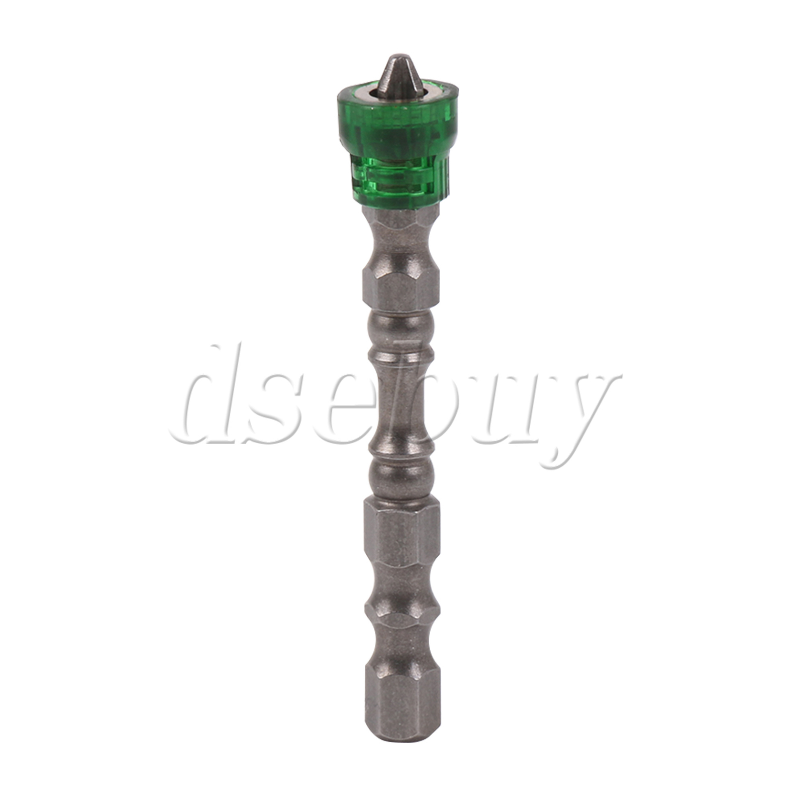 5PCS Green Magnetic Collar Design S2 Steel Screwdriver Bit w/ 1/4" Hex Shank