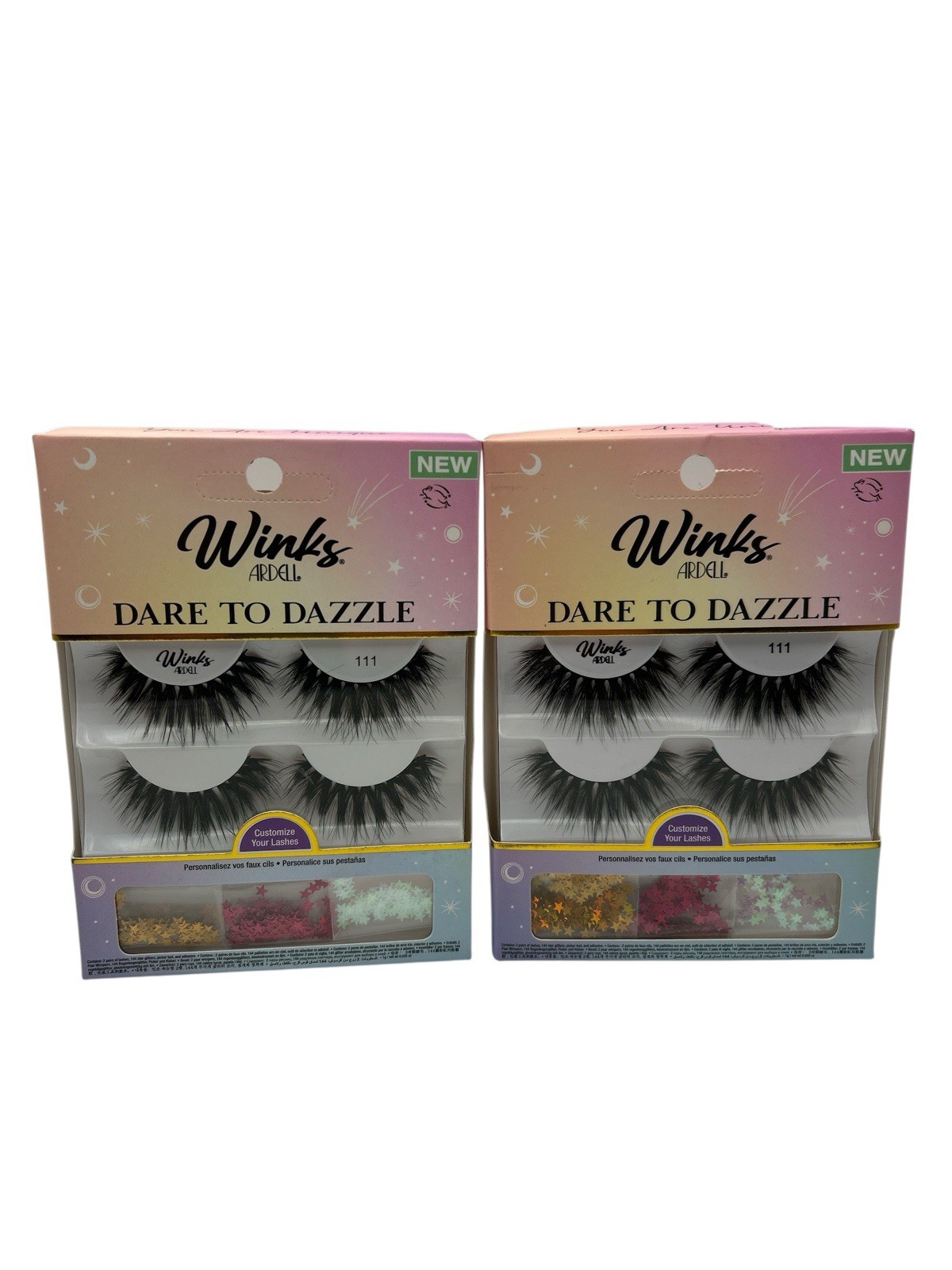 Ardell Lashes Winks-Dare To Dazzle 2 Pairs Jewels Adhesive,Medium Volume 2 Pack