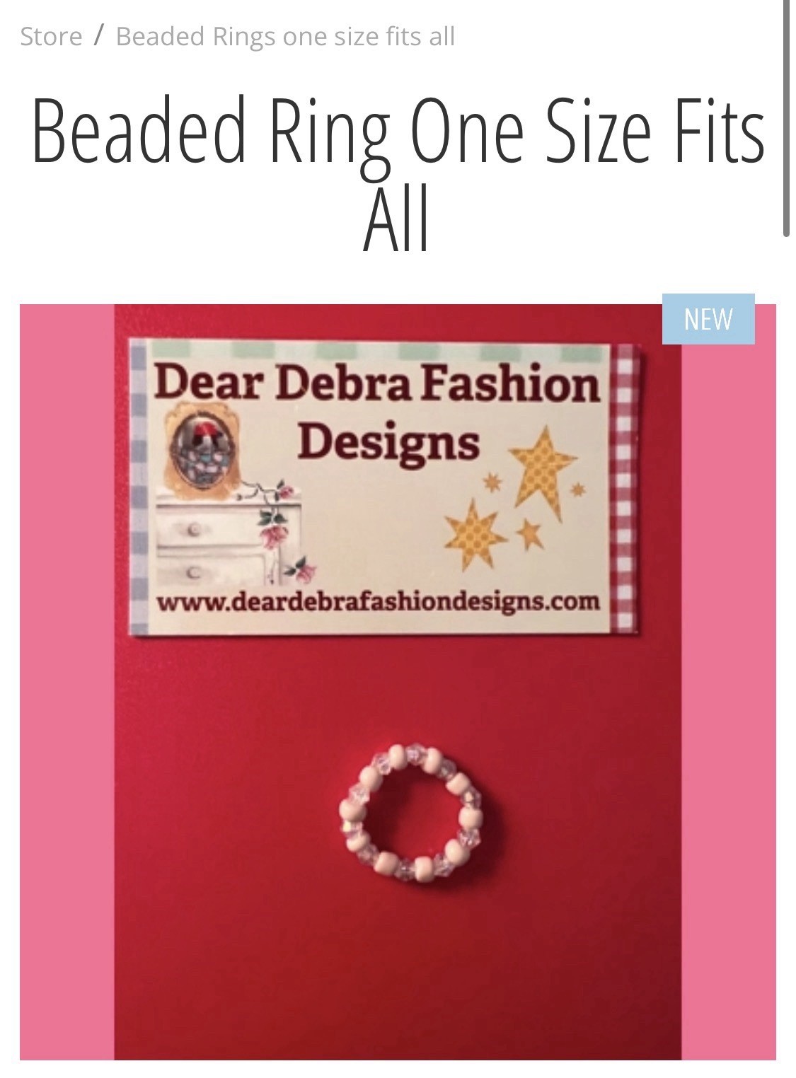 Beaded Ring One Size Fits All