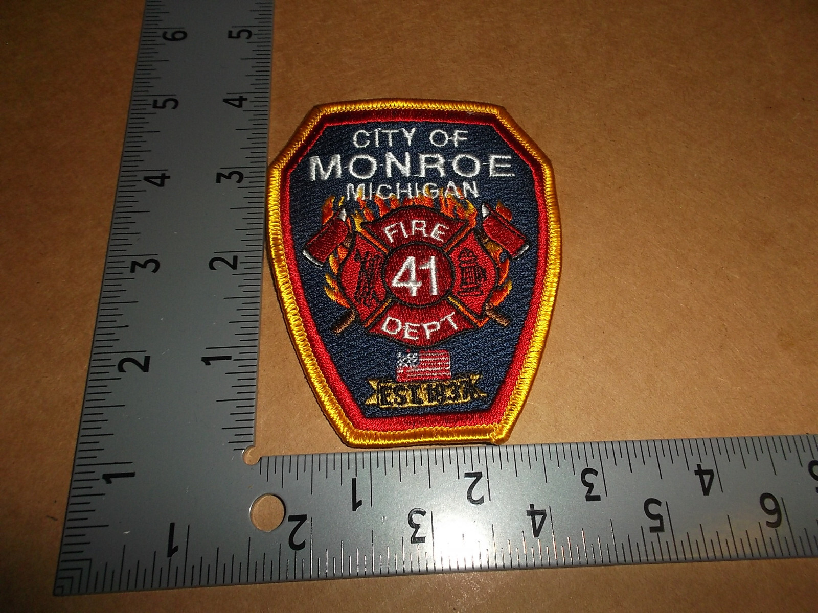 City Of Monroe Fire Department Patch~Michigan~MI~New~EMS~Rescue~Emergency~Dept.~