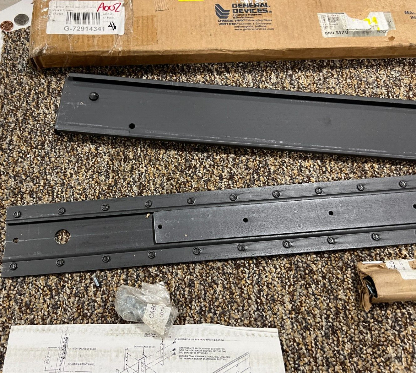 General Devices CT Series Chassis Track Telescoping Slides, CC1000
