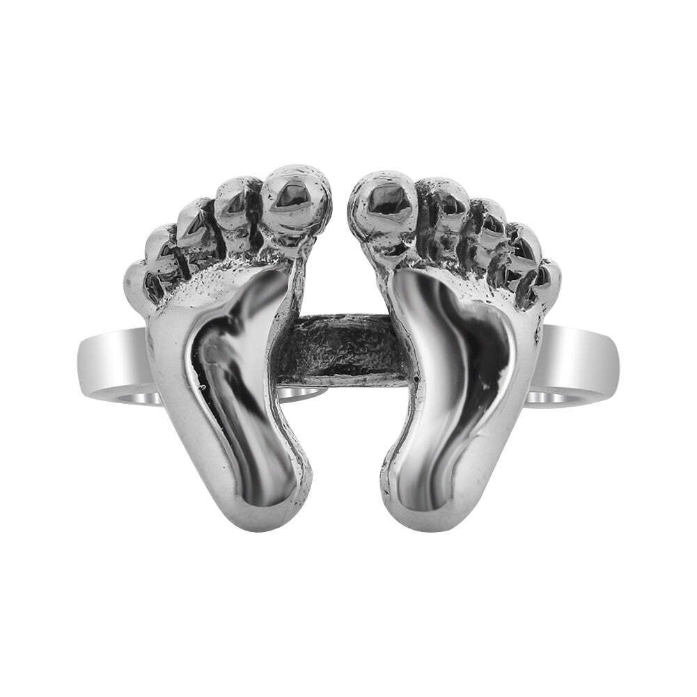 925 Sterling Silver Two Feet Toe Ring