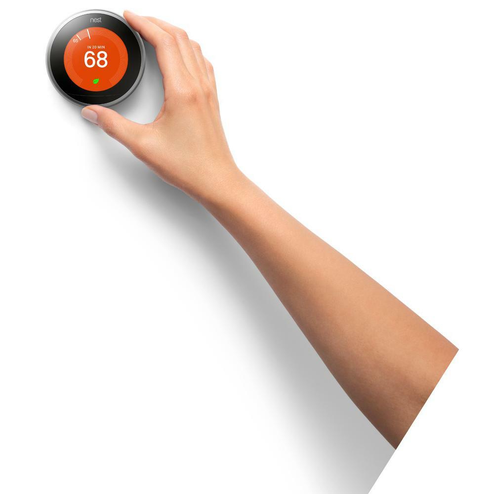 2-Pack Google Nest Learning Thermostat 3rd Gen Stainless Steel Bundle- Third Gen