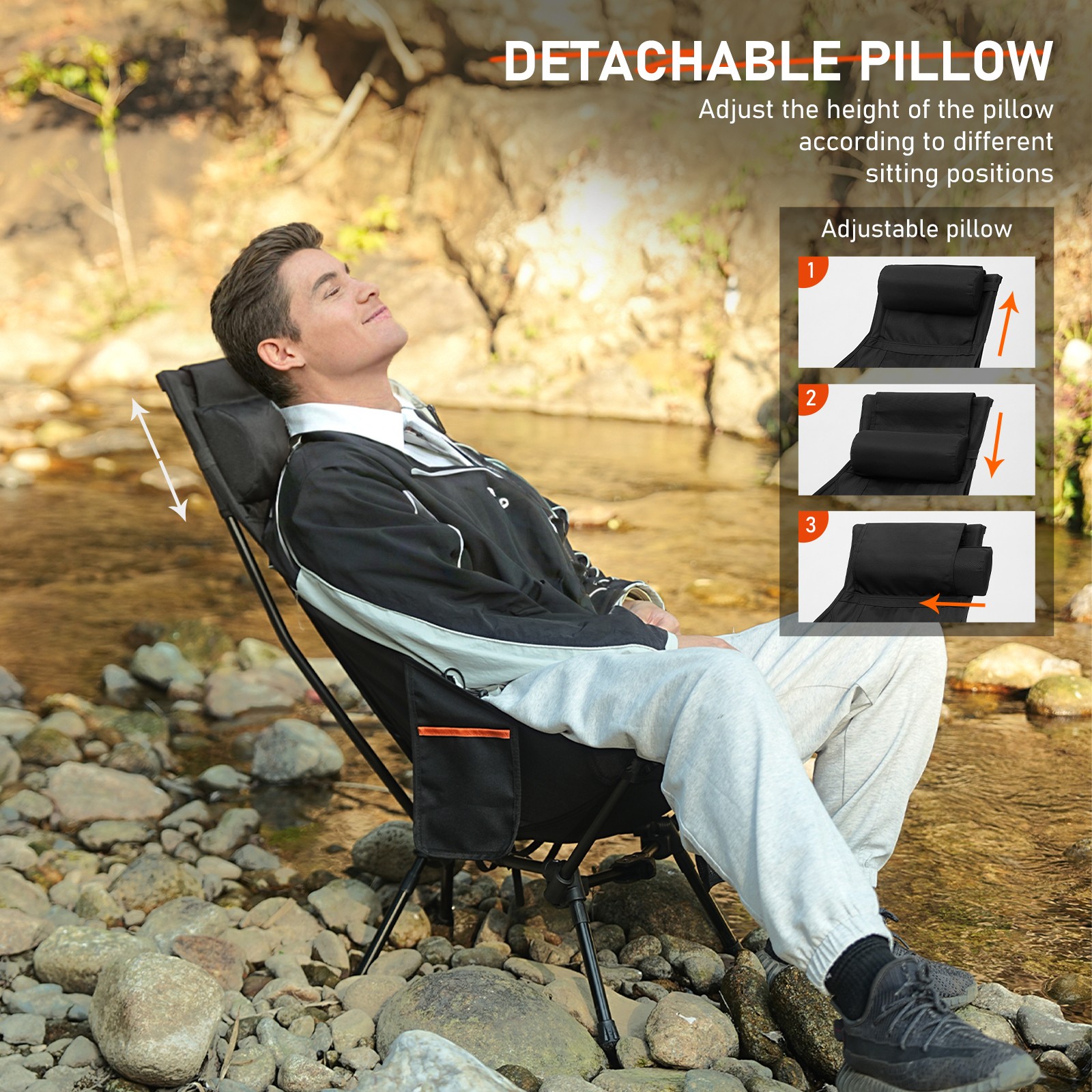 NOVSIGHT Folding Beach Camping Chair Backpacking Portable Outdoor Comfortable US