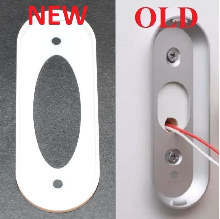 White WIRED Google Nest Hello Smart Home Video Doorbell Backplate Replacement