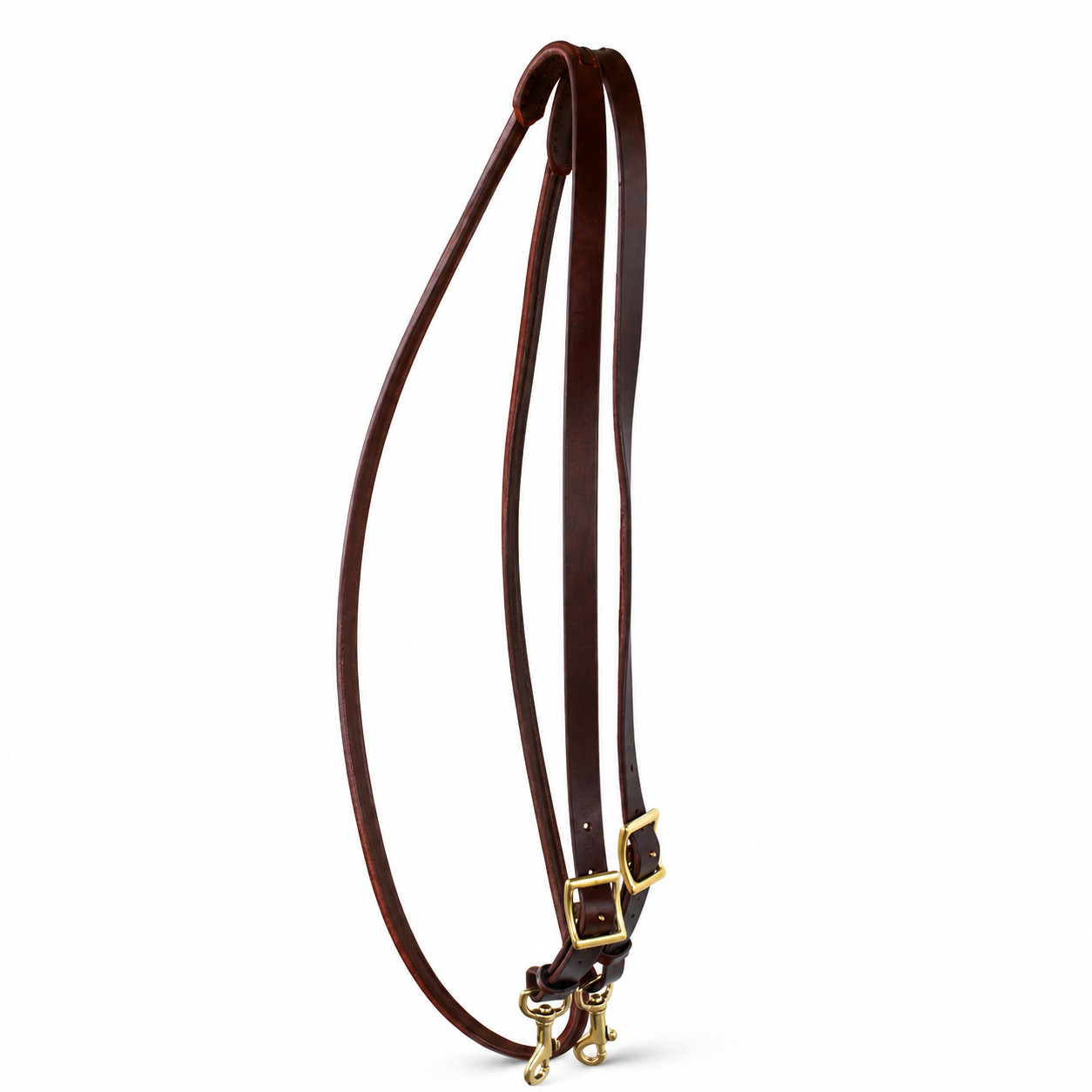 Horse Western Rolled Latigo Barrel Leather Reins Brass Bolt Snaps 66RT44