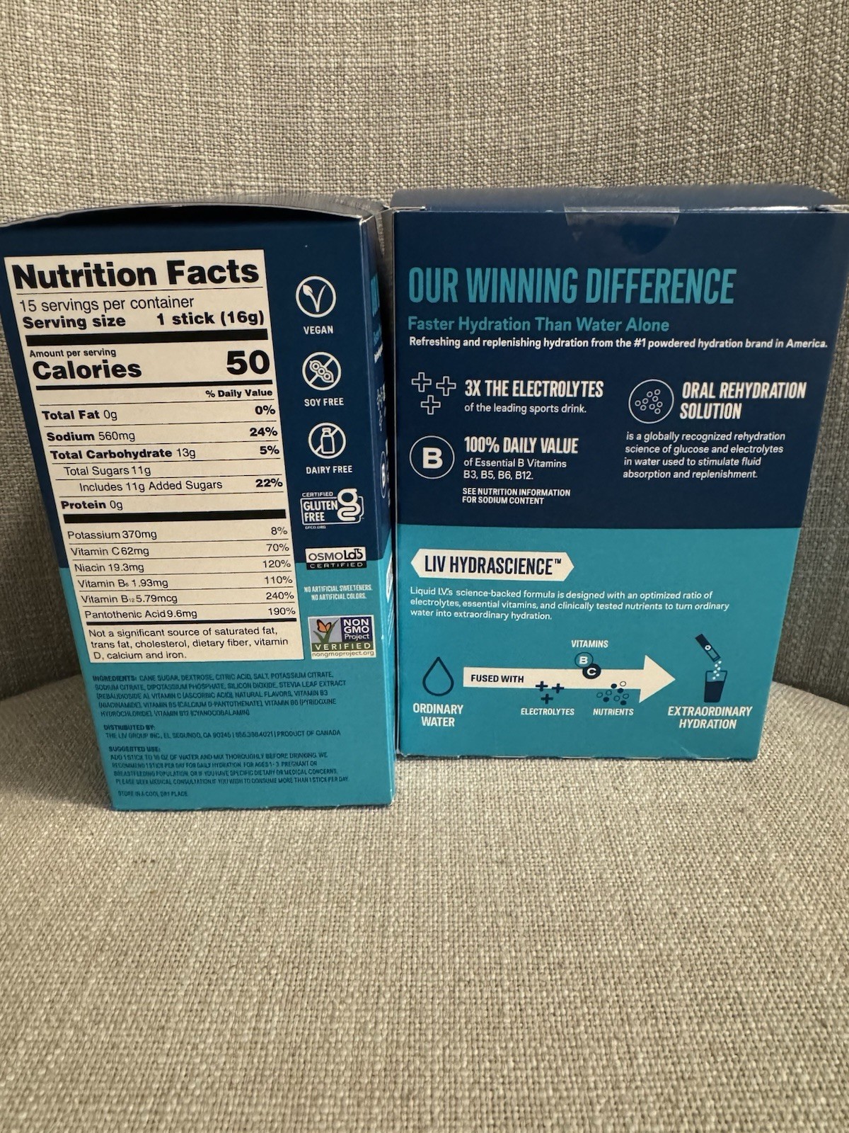 Liquid I.V. Hydration Multiplier Electrolyte Drink Mix Lemon Lime 2 x 15 sticks