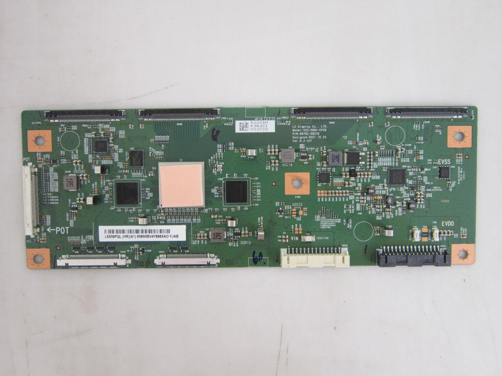 Sony XR-65A80L, XR-65A75L T-Con Board 6871L-6962C (6870C-0931B)