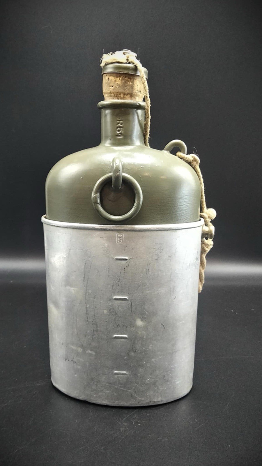 WWII 1940 MZ Cup w/ 1951 GR German Canteen Feldflasche