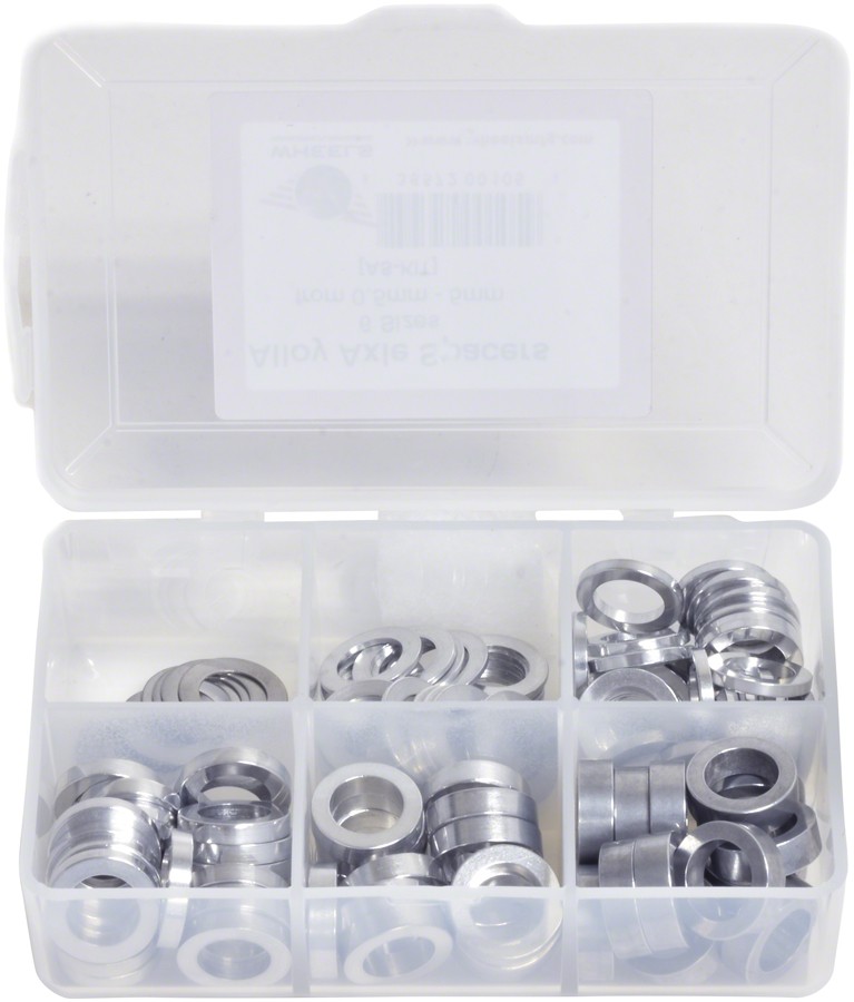 Precision Machined Aluminum Axle Spacer Kit | 125 Assorted Sizes for Bike Wheel
