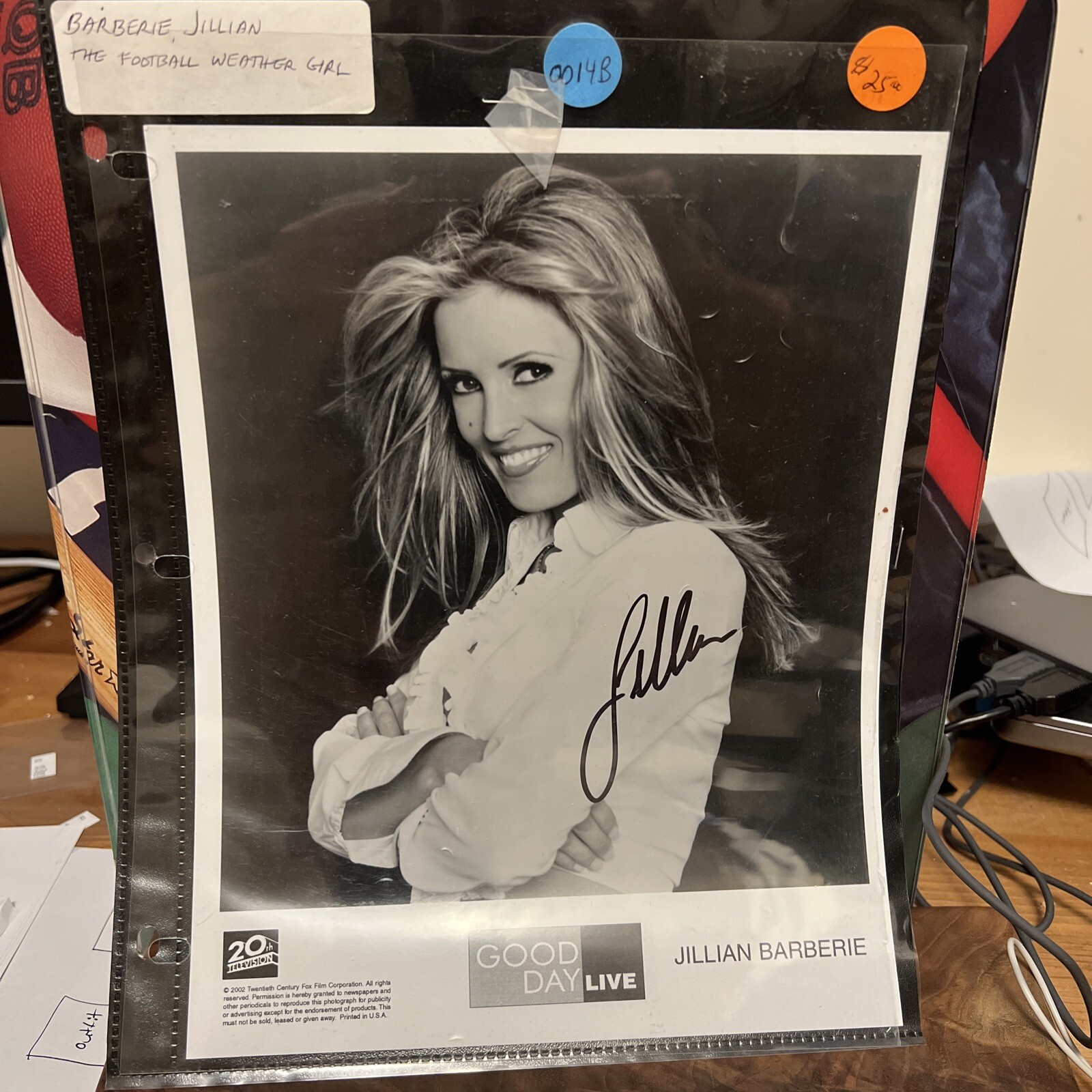 JILLIAN BARBERIE  -  SIGNED AUTOGRAPHED 9133 Good Day Live Football Weather Girl