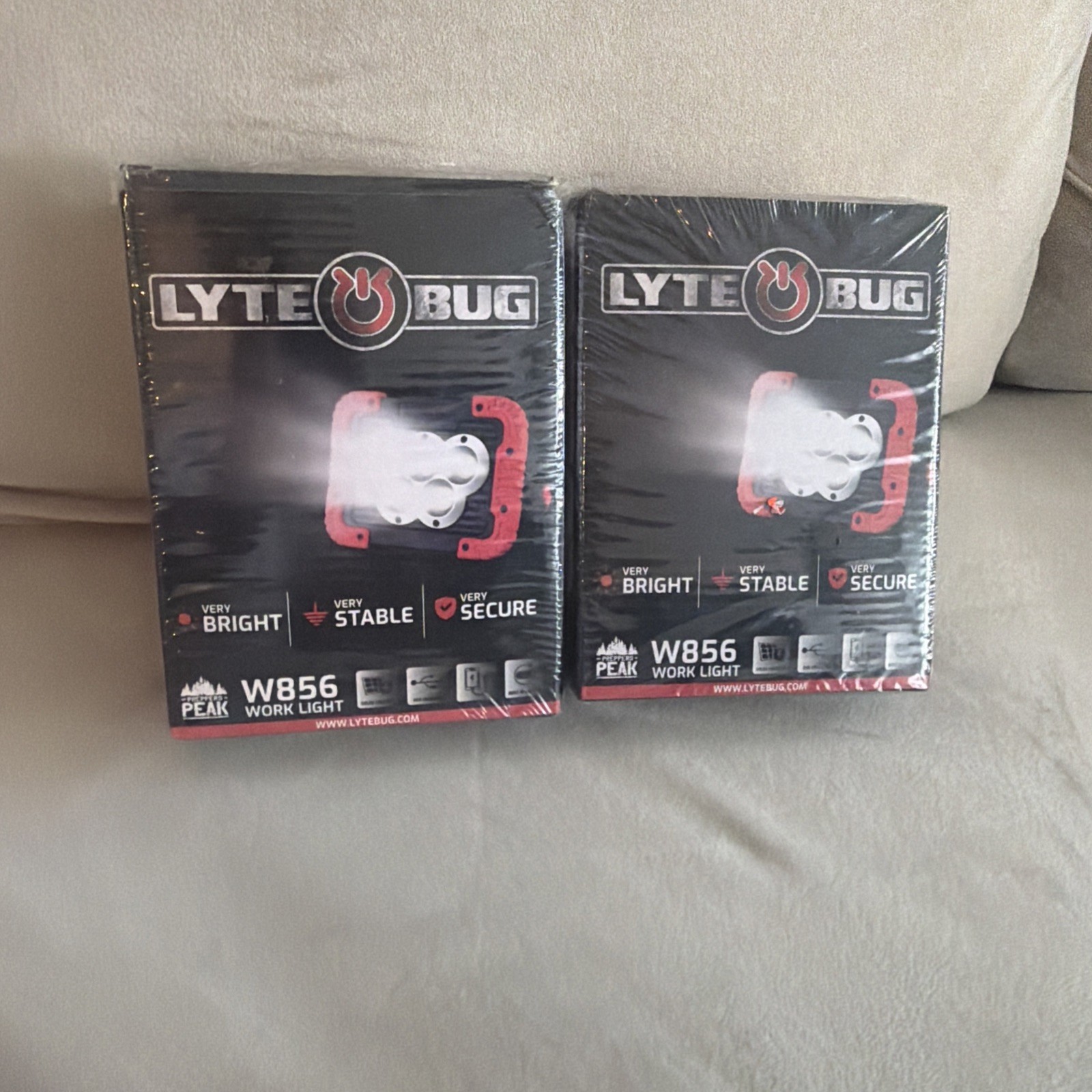Lyte Bug Rechargeable, Charging Bank, 180° Handle Work Light W856 Two Pack