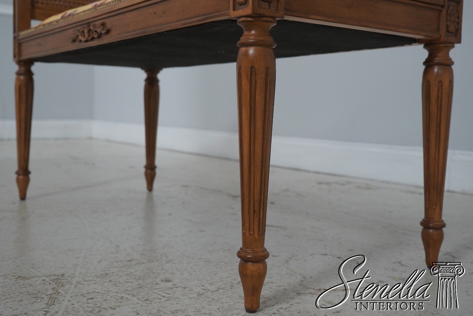 71031: French Louis XVI Cane Side Window Bench