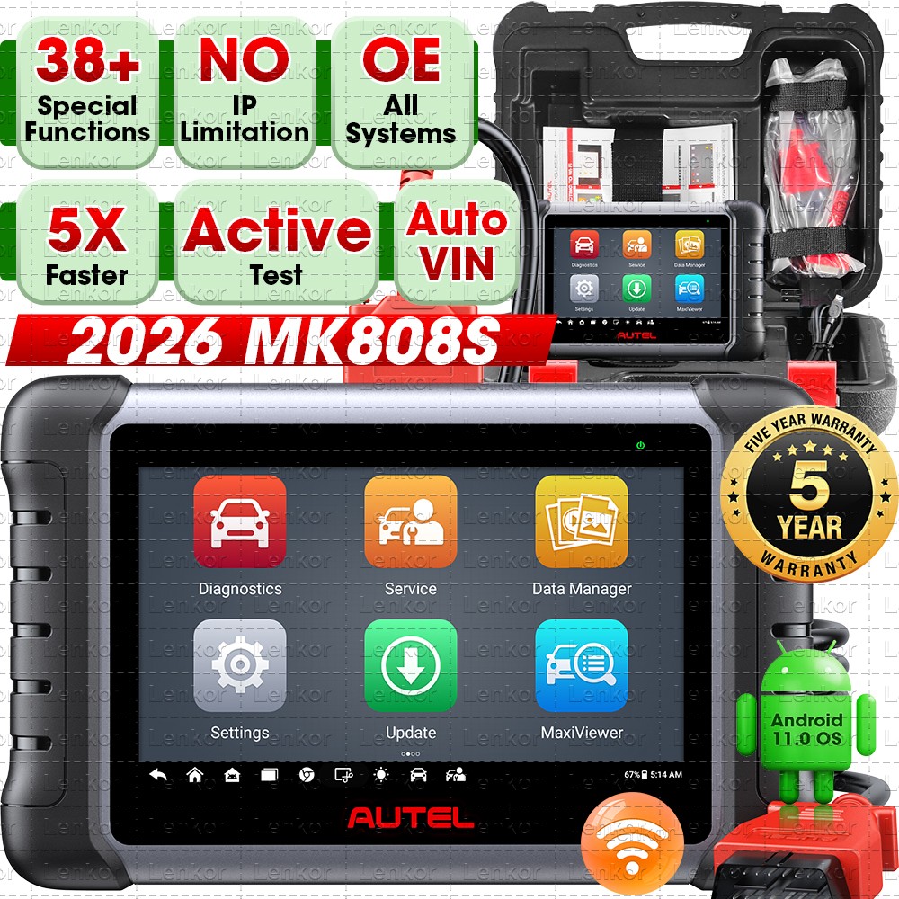 2026 Autel MaxiCOM MK808S Bidirectional Car Diagnostic Scanner Tool Key Coding