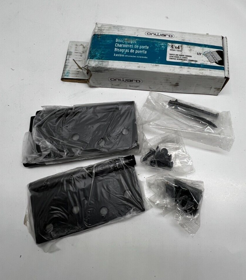 Qty 9 Onward Full Mortise Door Hinge 4" x 4" x 5/8" Radius & Square Corners