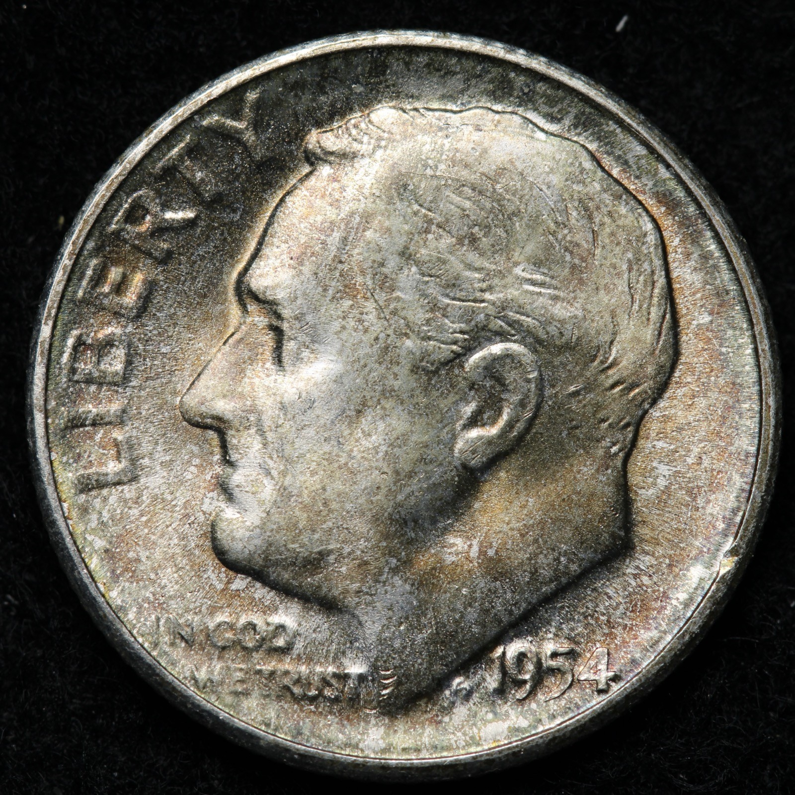 1954-S Roosevelt Silver Dime BU *UNCIRCULATED* MS TONED E224 T