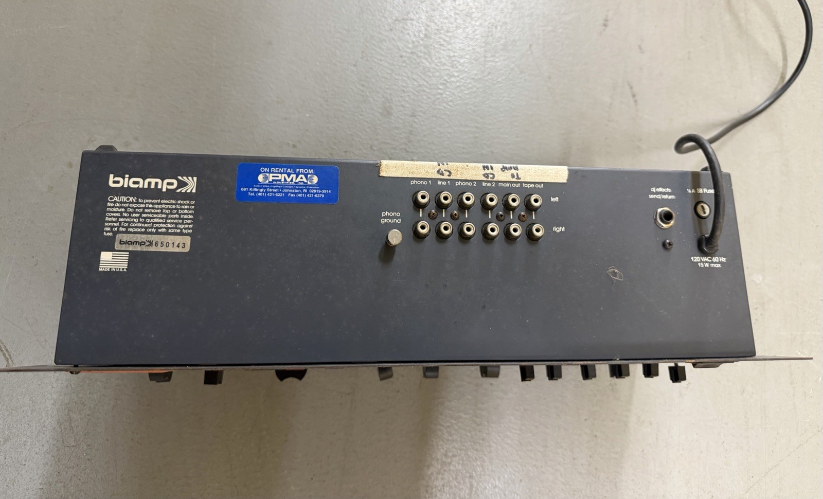 Biamp DJ 3001 Stereo Mixer Powers On Untested
