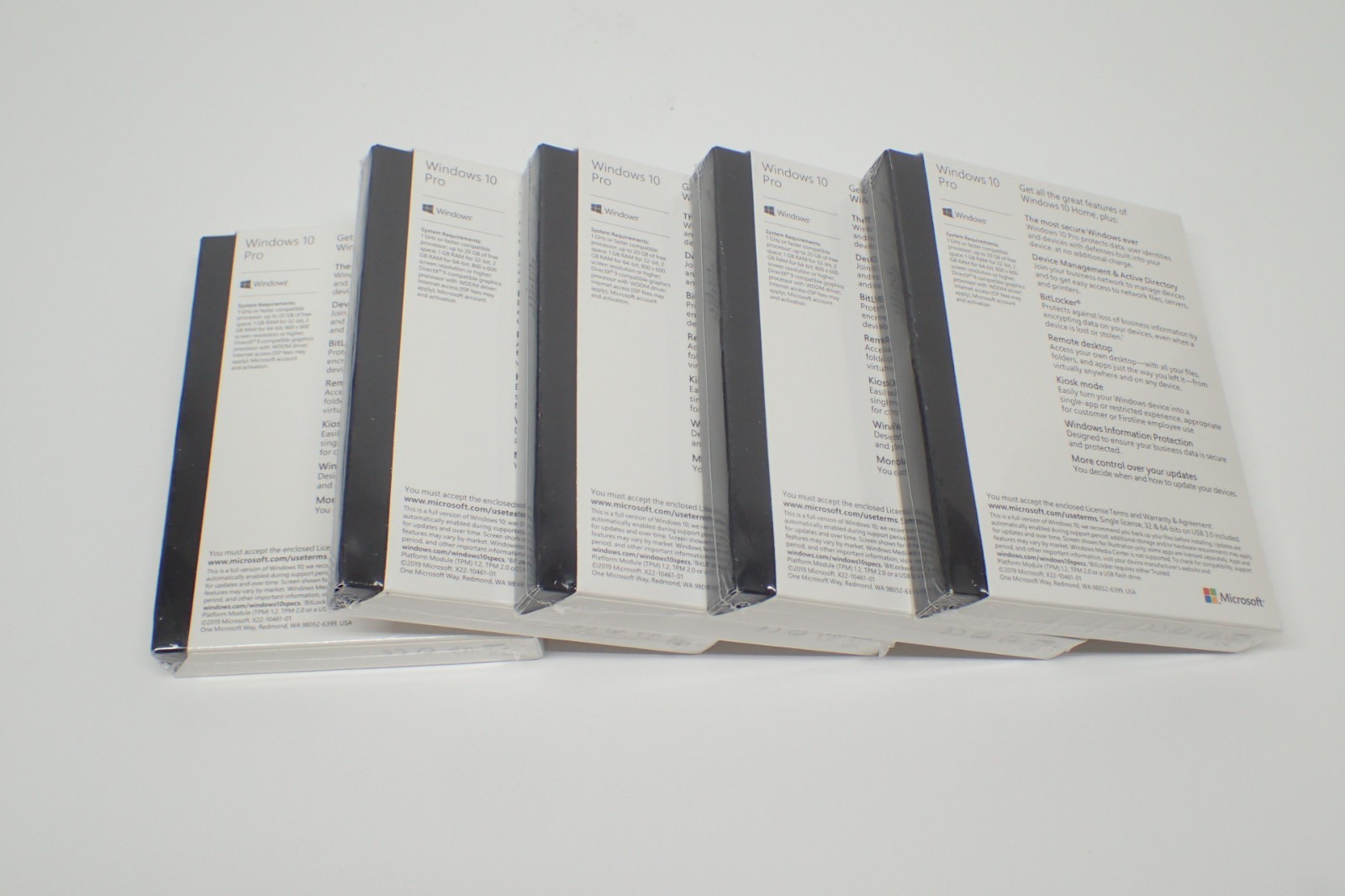 Microsoft Windows 10 Pro Professional Kit Retail Key USB Box 5 PACK Kit