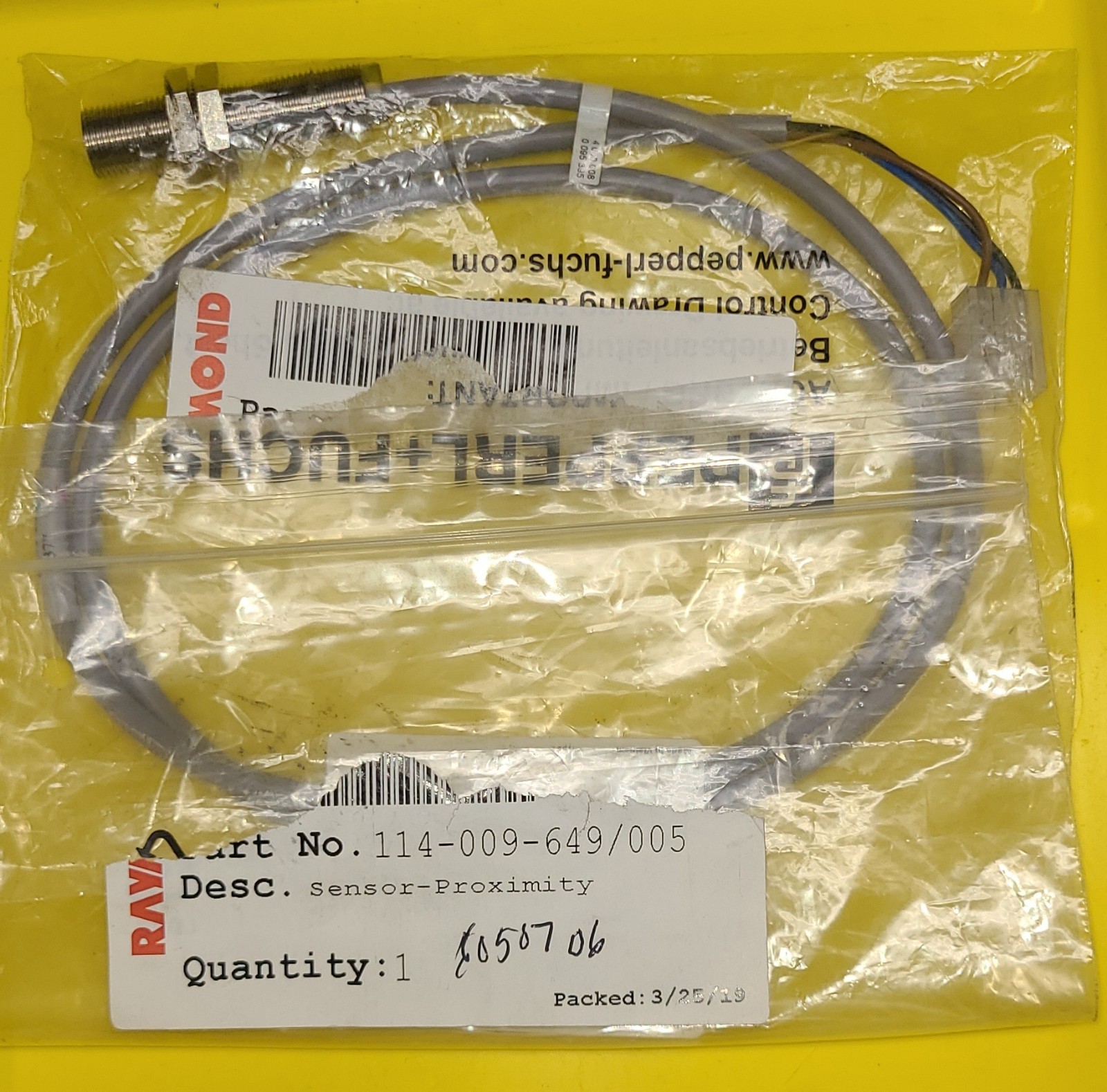 OEM Raymond 114-009-649/005 Switch, Cable, Proximity