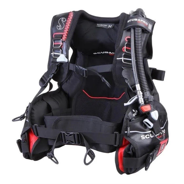 Scubapro Equator BCD, Small, Buoyancy Compensator W/ BPI Inflator- Black/Red