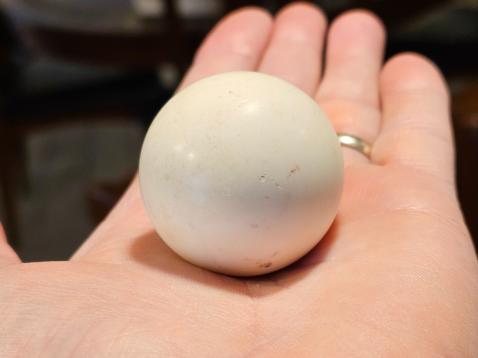 Vintage Smaller 1960s 1 & 11-16th Inch Diameter Solid Cue Pool Ball Billiards