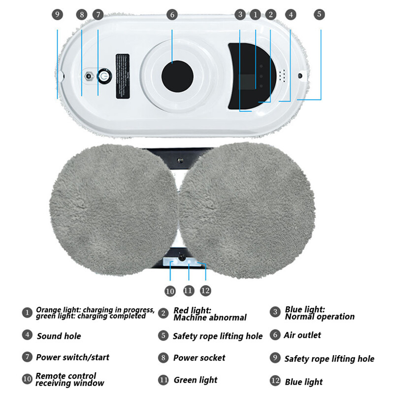 220V/110V Window Cleaning Machine Automatic Remote Control Smart Robot Cleaner