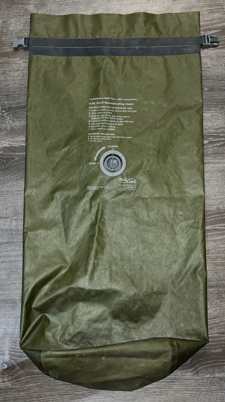 USGI USMC SealLine ILBE Waterproof Dry Bag Liner 65L – Genuine Military Issue VG