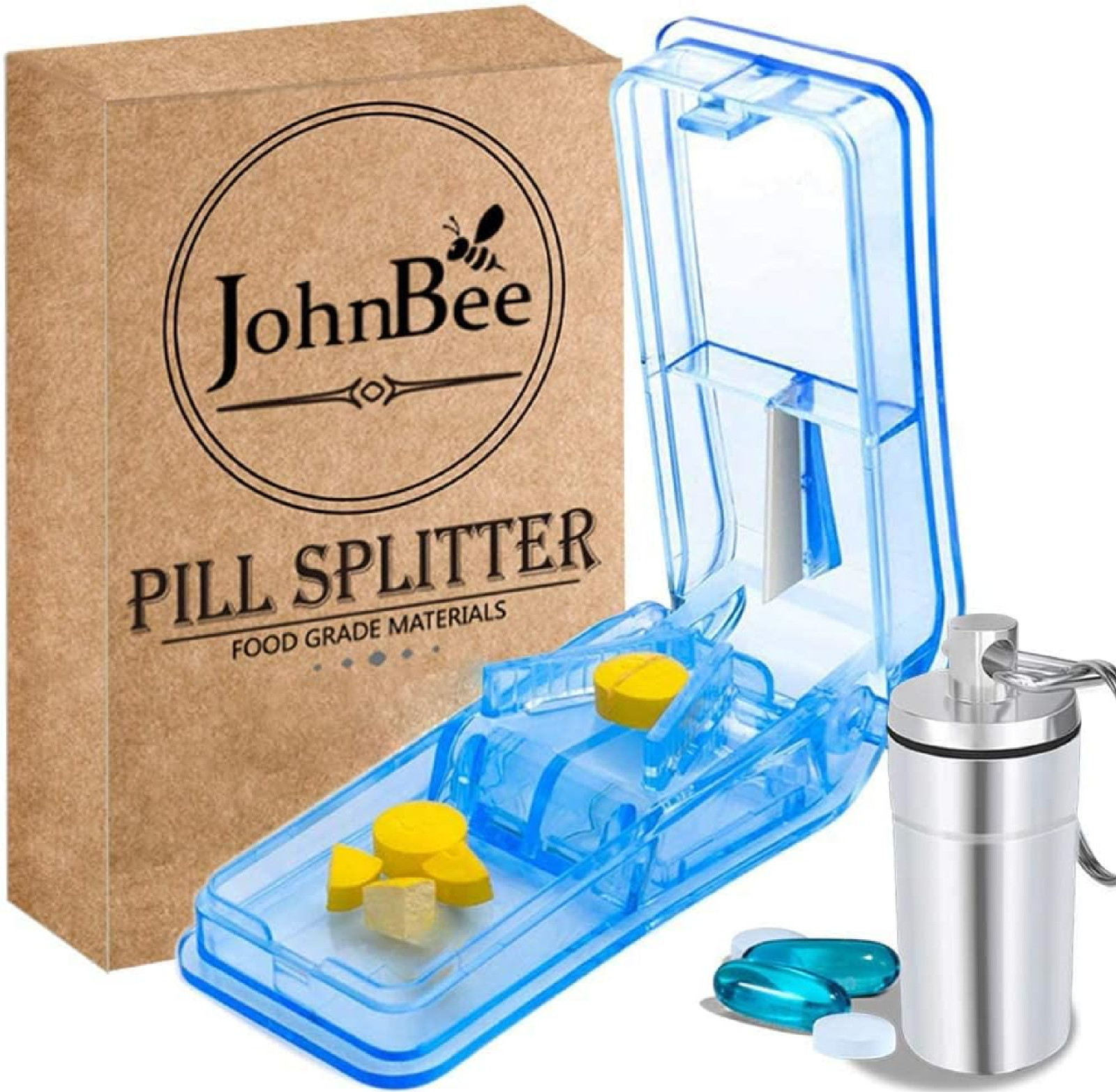 JohnBee Pill Cutter | Best Pill Cutter for Small or Large Pills | Designed in Th
