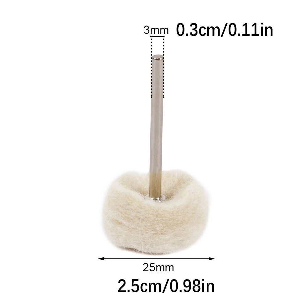 10Pcs Fine Wool 1/8" Shank Soft Polishing Brush Buffing Wheel Rotary Tool aa