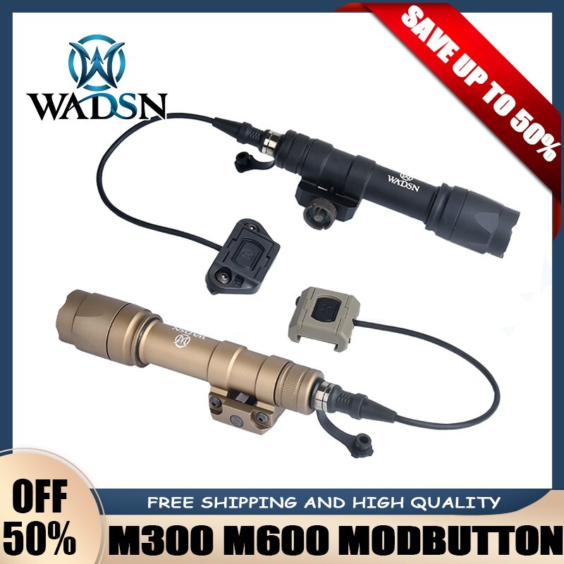 WADSN Tactical M300 M600 Weapon Light With Modbutton Fit Keymod Mlok  Light