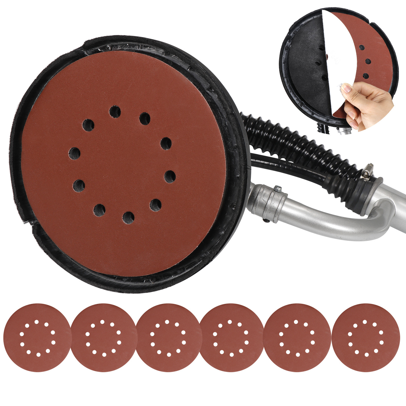 Power Drywall Sander 800W Commercial Electric Variable Speed Sanding Pad 6 Discs