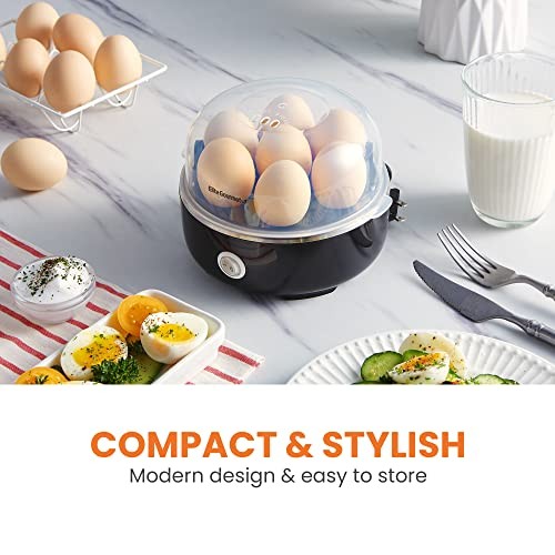 Elite Gourmet EGC115B Easy Egg Cooker Electric 7-Egg 7 Egg, Classic Black