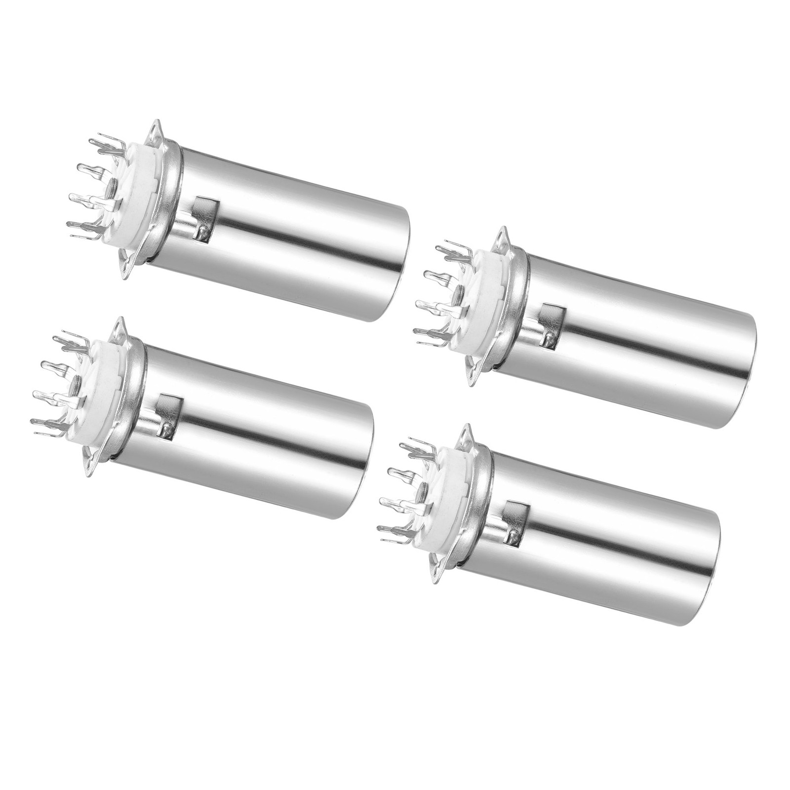 4Pcs 9Pin Vacuum Tube Socket Ceramics 12AX7 with Aluminum Shielding