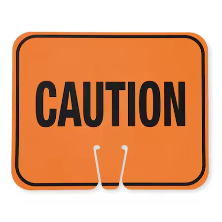 Zoro Select 03-550-C Traffic Cone Sign, 10 1/2 In H, 12 3/4 In W, 03-550-C,